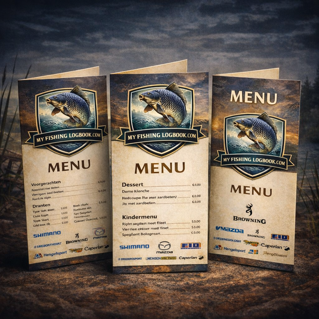 Menukaarten gevouwen