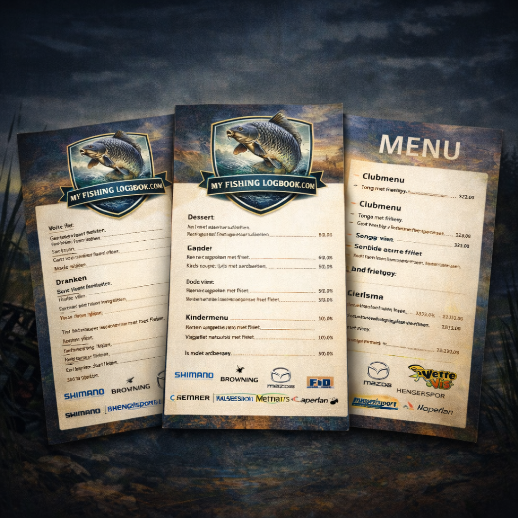 Menukaarten ongevouwen